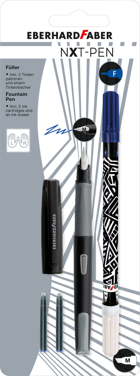 BLISTER STILOU SCOLAR NXT GRI-NEGRU + 2 CARTUSE CERNEALA + PIC EBERHARD FABER BLISTER STILOU SCOLAR NXT GRI-NEGRU + 2 CARTUSE CERNEALA + PIC EBERHARD FABER